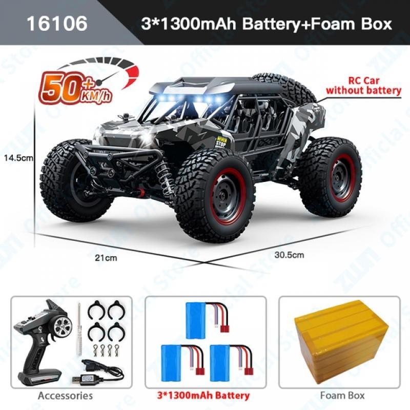 ZWN 1:16 4x4 Off Road Rc Car 4WD Brushless Remote Control Truck 70KM/H Or 50km/h High Speed Drift Cars vs Wltoys 124016 Toys