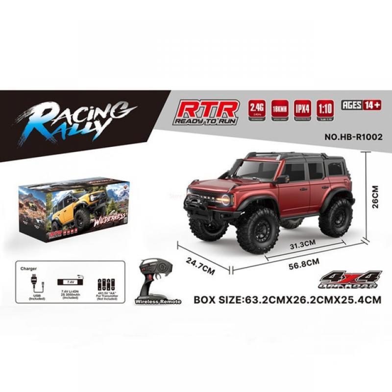 1:10 Huangbo R1001 Fierce Horse Full-scale Rc Remote Control Model Car Simulation High-speed Off-road Climb Toy Car Boys Gifts