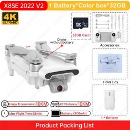 Fimi X8 SE V2 2022 4k Drone With Camera Professional Helicopter FPV 3-Axis Gimbal Quadcopter GPS 10KM RC Helicopter Toys