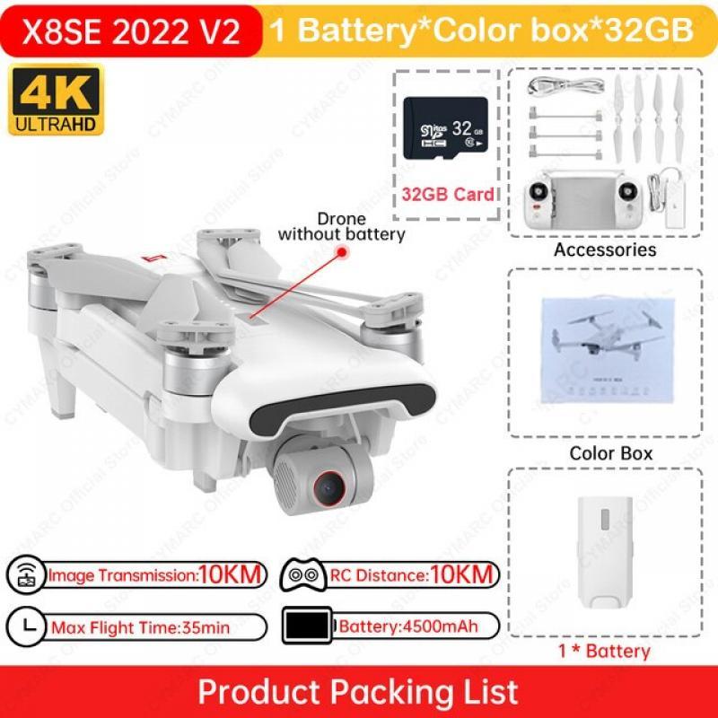 Fimi X8 SE V2 2022 4k Drone With Camera Professional Helicopter FPV 3-Axis Gimbal Quadcopter GPS 10KM RC Helicopter Toys