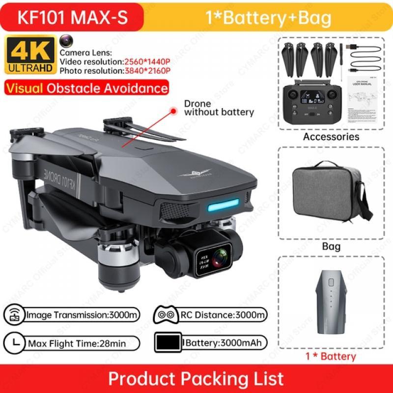 SJRC KF101 Max-S Drone 4K Professional 5G Wifi FPV Dron KF101 Pro 4K HD Camera 3-Axis Gimbal EIS GPS Drones 3KM RC Quadcopter