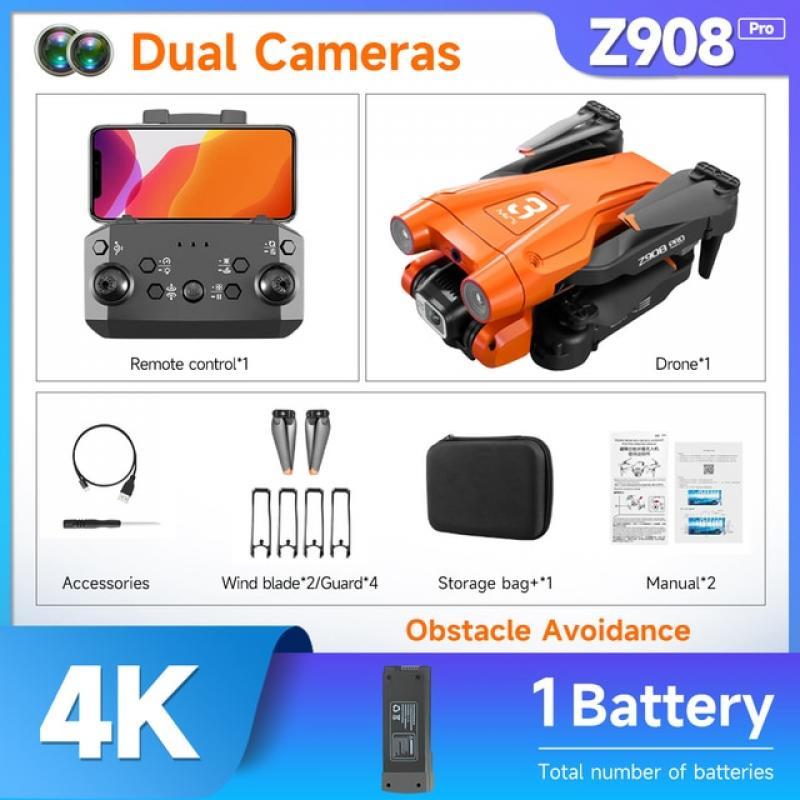 Z908 Pro 4K Drone Professional HD Camera Orange Mini4 Dron Optical Flow Localization Three sided Obstacle Avoidance Quadcopter