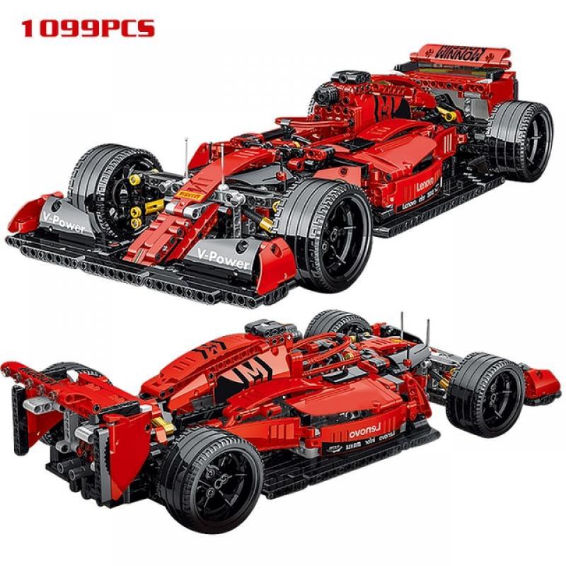 MOC-31313 F1 Formula Sports Racing Cars Building Blocks Models Compatible with Lego technical 42096 Kit Bricks Toy for Boys Gift