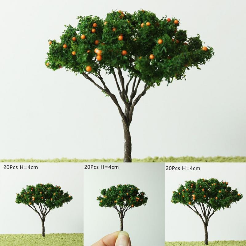 20Pcs Model Trees Train Railroad Micro Landscape Layout Diorama Scale Tree 7cm Decorate Building Model Roadway For Kid Gift