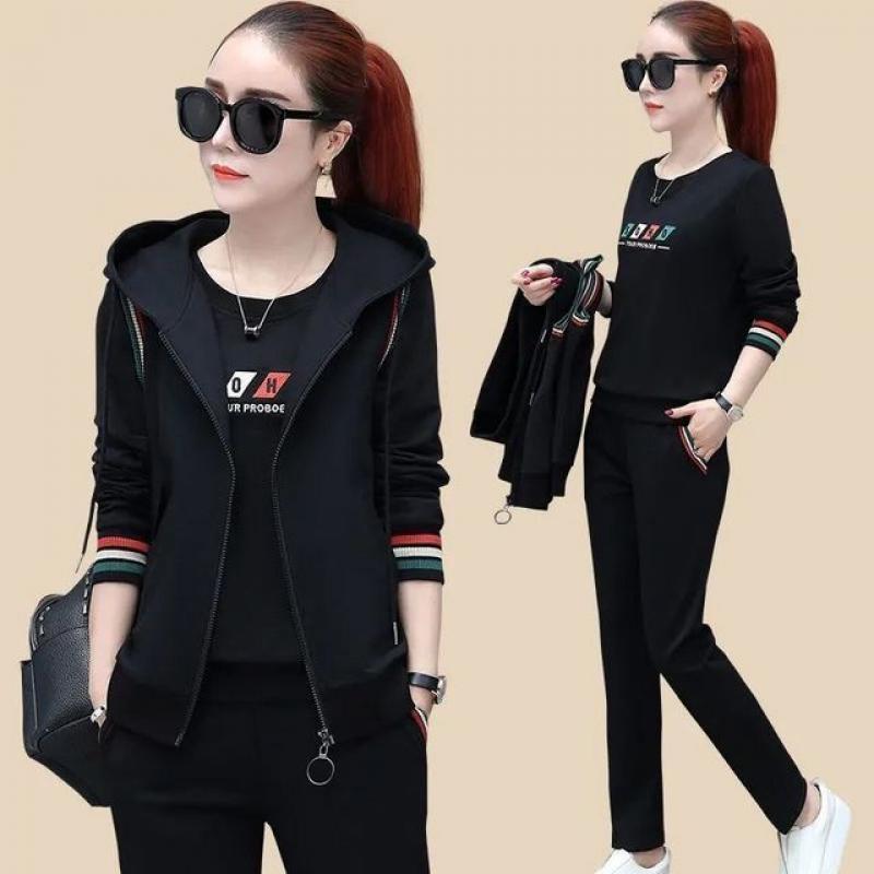 Fashion Women's Suit 2022 New Korean Version Spring and Autumn Long Sleeve Top Casual Sportswear Elegant Women's Three Suits