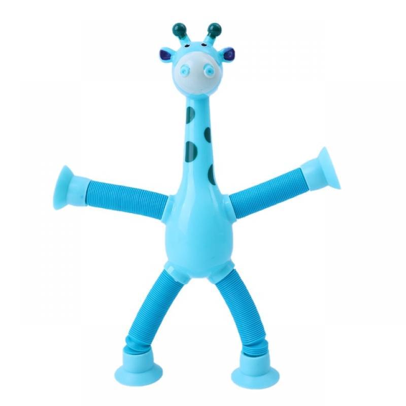 Children Suction Cup Giraffe Toys Pop Tubes Stress Relief Telescopic Giraffe Toy Sensory Bellows Toys Anti-stress Squeeze Toy