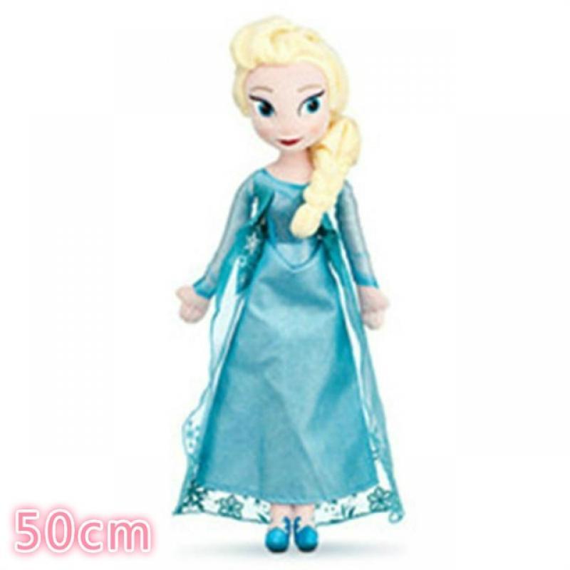 50 CM Frozen Snow Queen Elsa Stuffed Doll Princess Anna Elsa Doll Toys Elza Stuffed Plush Kids Toys Halloween Birthday Gift