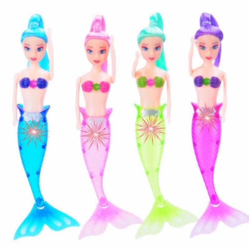 Waterproof LED Light Swimming Mermaid Princess Doll Kid Girls Toy Bath Swimming Pool