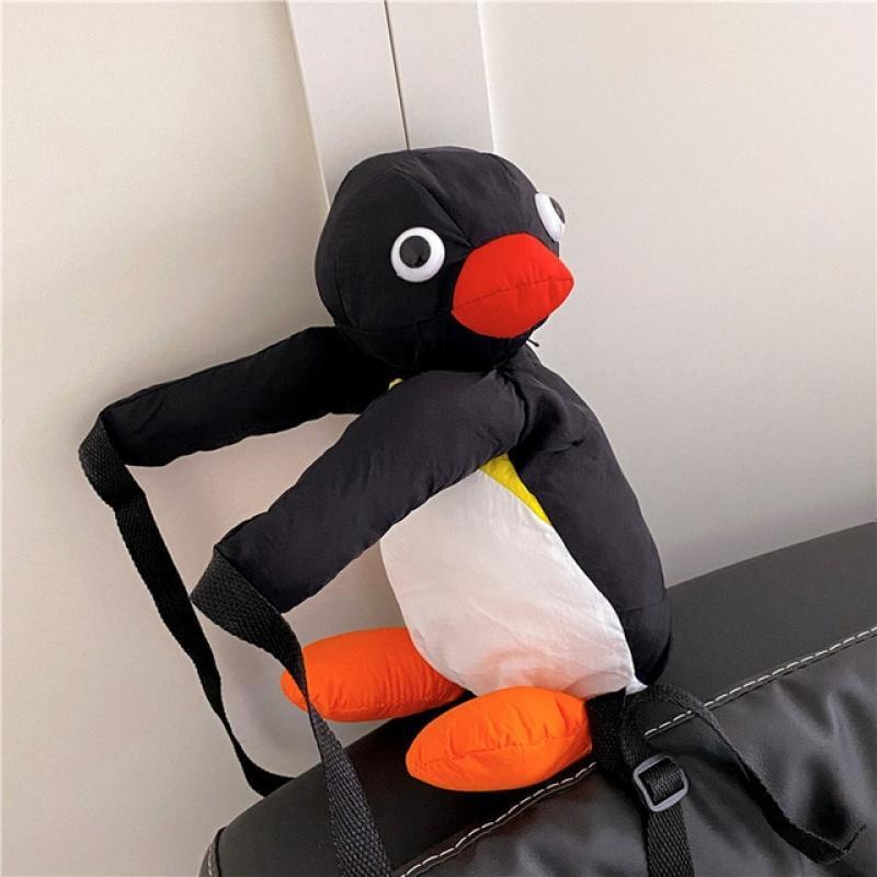 Cartoon Funny Penguin Plush Toys Backpack Cute Pingued Dolls Soft Stuffed Animal Shoulder Storage Bag Kids Girls Birthday Gifts