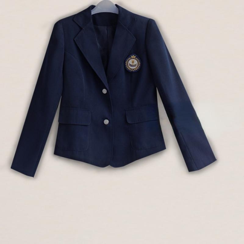 Womens Mens Korea British Japanese School Uniform Outfit Girls Boys Anime Cosplay Costume Halloween Button Blazer Jacket Clothes