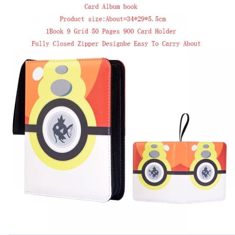 9 Grid Pokemon Card Album Book High-capacity Can Hold 900Pcs Cards Zippe Loose Leaf Album Card Game Collection Book Anime Gifts