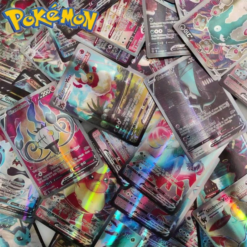 Pokemon flash paper card rare V-MAX V-STAR DX Pikachu Charizard Gengar Mimikyu Eevee sparring children's toys birthday gift