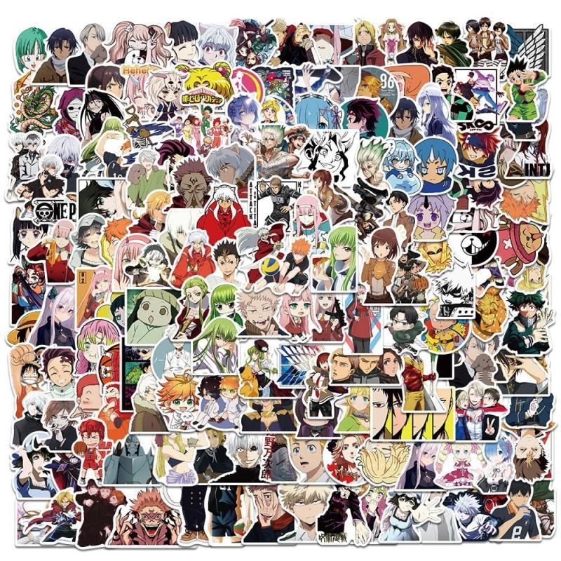 10/30/50PCS Cartoon Mixed Anime Sticker Graffiti Sticker Notebook Guitar Bike Skate Bike PVC Waterproof Sticker Wholesale