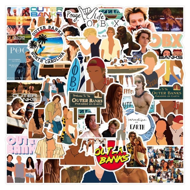 10/50cs Hot Tv Series Outer Banks Stickers JJ Luggage Guitar Bicycle Laptop Skateboard Cartoon Vinyl Sticker Children Gift Toy