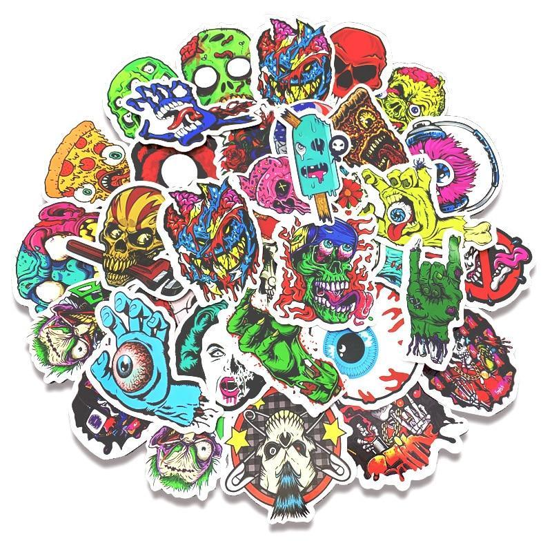 10/30/50 Skull Horror Graffiti stickers Pull Rod Case suitcase Guitar stickers