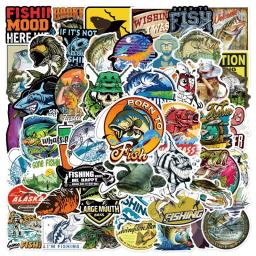 10/30/50PCS Trendy Cartoon Outdoor Fishing Graffiti Cup Interior Decoration DIY Waterproof PVC Sticker Children Toys Wholesale