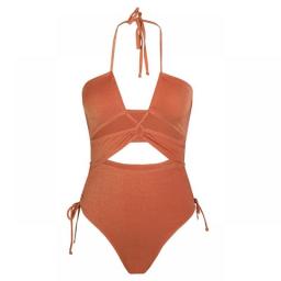 SEASELFIE Black Cut Out Halter One-piece Swimsuit For Women Sexy Drawstring Monokini Swimwear 2023 Beach Bathing Suit Beachwear