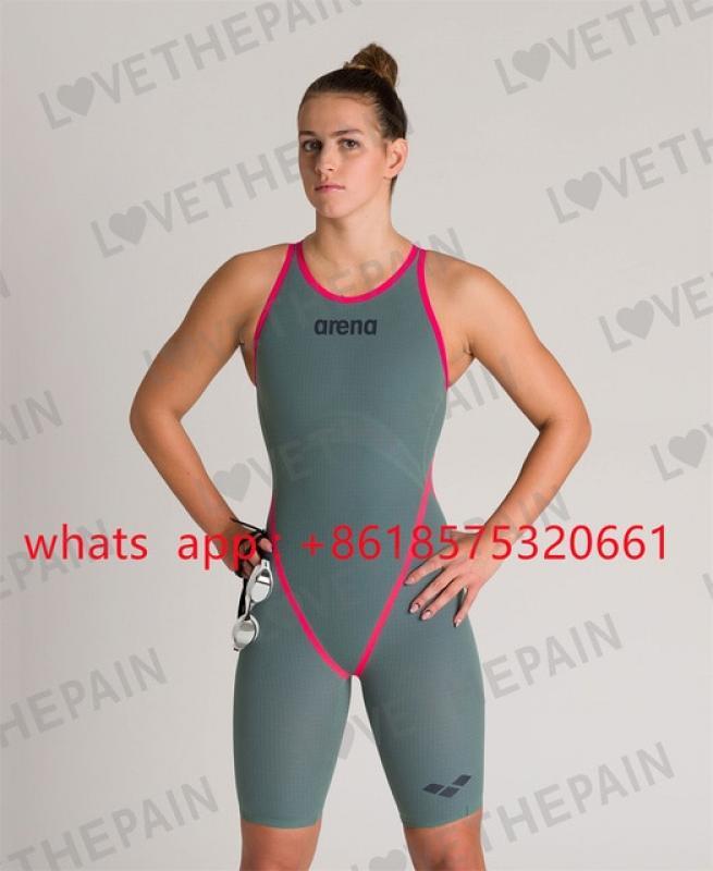 Girl's Open-back One Piece Competition Swimsuit Bodysuit Training Racing Swimmer Tech Suit Triathlon Sports Knee-length Swimwear