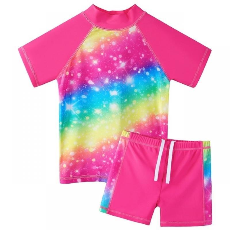 BAOHULU Kids Swimsuit UPF 50+ UV Sun Protective Rash Guard Two Pieces Set Beach Wear Summer Water Sport Wear Surfing Suit