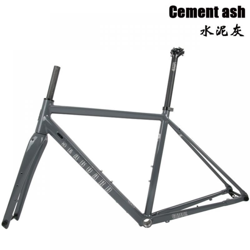 Seaboard Road Bicycle Frame GR02 Gravel Off-Road Disc Brake Aluminum Alloy Frame, 700C Cylinder Shaft With Carbon Fork
