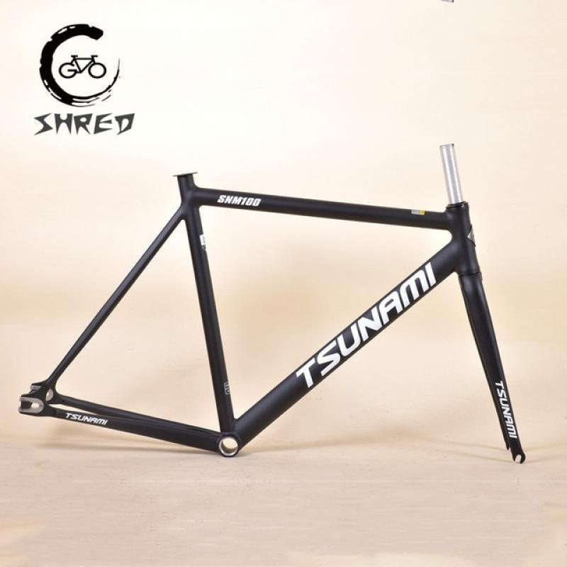 TSUNAMI SNM100 Frameset 700C Aluminum Fixed Gear Frame and Fork Track Fixie Bike 49CM 52CM 55CM 58CM Single Speed Bicycle Parts