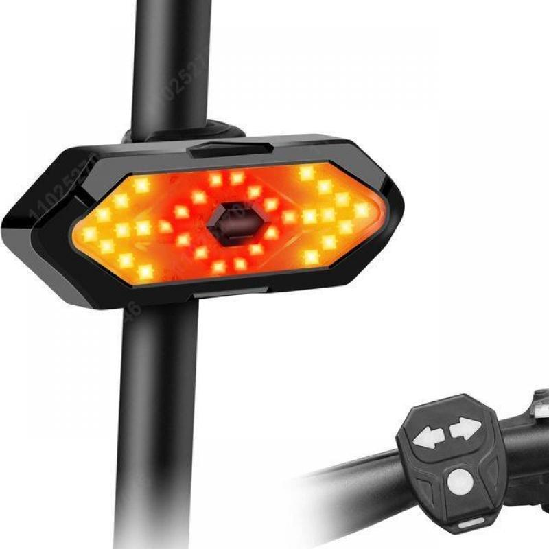 1/2PCs Bicycle Turn Signal Light Wireless Remote Control USB Rechargeable Front Rear Bike Tail Lights for MTB Scooters MTB Road