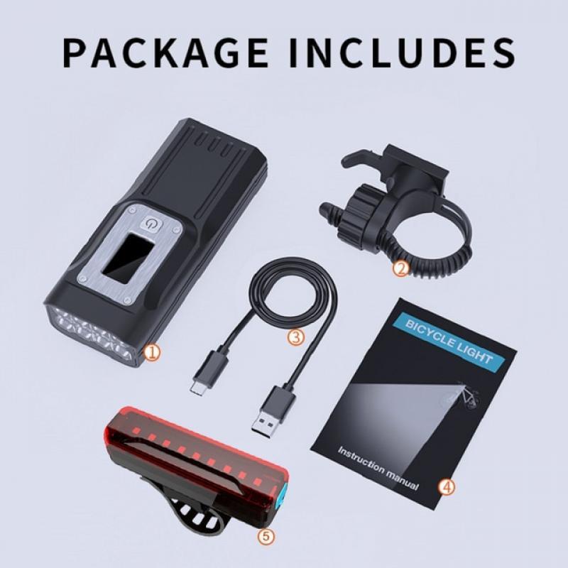NATFIRE NGTR60 Powerful Bike Light OLED Display 10000mAh Rechargeable Bicycle Headlight Flashlight Type-C Charging 2000LM Lamp