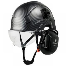 Construction Hard Hat For Engineer CE EN397 Safety Helmet With Visor Earmuffs 6-Point Suspension Work Hard Hats For Industrial