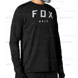 Hpit Fox 2021 NEW Black Jersey  Motocross Cycling Off Road Dirt Bike Riding ATV MTB DH Men's Racing Long Sleeve Shirt