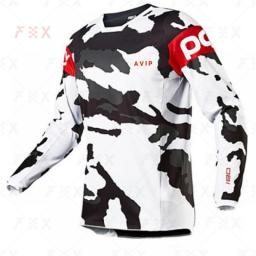 Avip Poc 2021 NEW Black Jersey  Motocross Cycling Off Road Dirt Bike Riding ATV MTB DH Men's Racing Long Sleeve Shirt Mx Men
