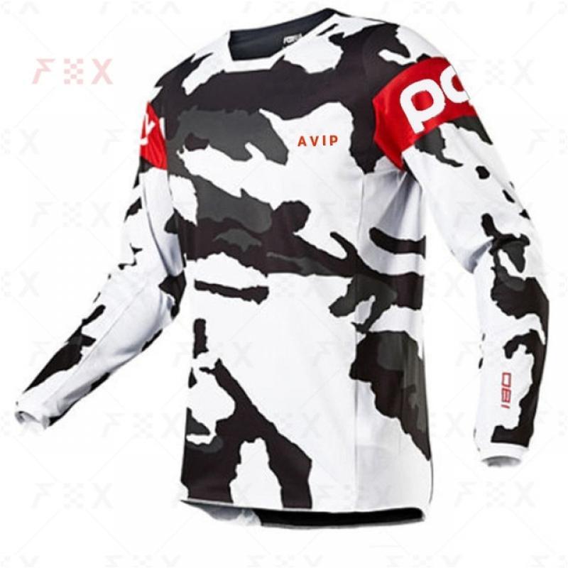 avip poc 2021 NEW Black Jersey  Motocross Cycling Off Road Dirt Bike Riding ATV MTB DH Men's Racing Long Sleeve Shirt mx men