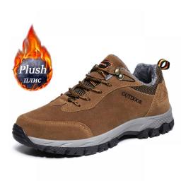 Original Men's Hiking Shoes Suede Leather Sneakers Man Outdoor Climbing Hunting Shoes Plus Size 49 Lace-up Hiking Boot Men Shoes