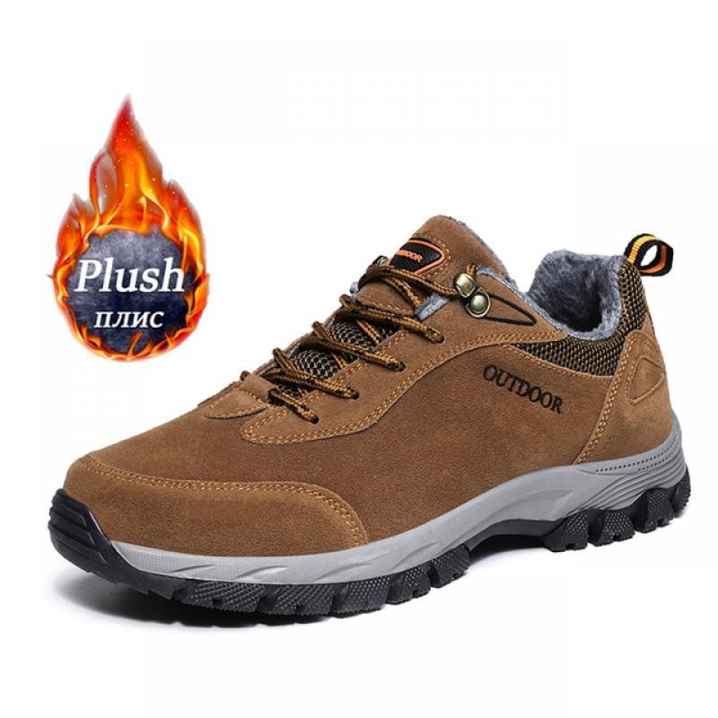 Original Men's Hiking Shoes Suede Leather Sneakers Man Outdoor Climbing Hunting Shoes Plus Size 49 Lace-up Hiking Boot Men Shoes