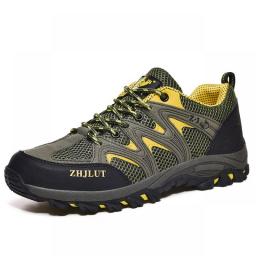2022 Hiking Shoes Men Women Mesh Sneakers Breathable Lace Up Casual Fashion Female Black Mountain Shoes Boy Autumn Summer Brown
