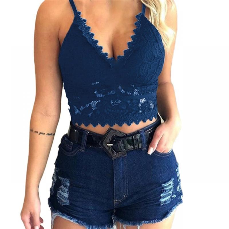 Women Flower Tank Top Bra Sexy Lace Floral Cami Bralette Crochet Vest Crop Top 2023 New Fashion