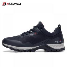 Baasploa New Men Anti-Skid Wear Resistant Hiking Shoes Fashion Waterproof Outdoor Travel Shoes Sneaker Comfortable Male Shoes