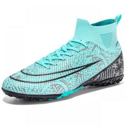 New High Top Men's Soccer Shoes FG/TF Anti-Skid Wear-Resistant Training Shoes Football Boots Children's Outdoor Sports Shoes