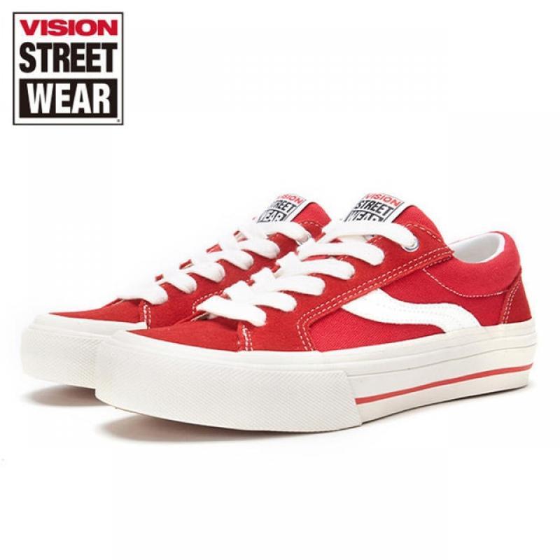 VISION STREET WEAR Men Sport Skateboarding Shoes Women Retro Black Rubber Low Top Suede Canvas Shoes Unisex Skate Sneakers