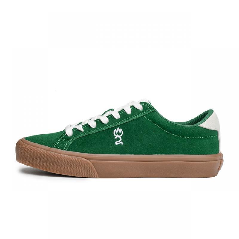 Joiints Green Leather Suede Sneakers Unisex Rubber Outsole Skateboarding Shoes Flexible Vulcanized Casual Shoes for BMX  Tennis