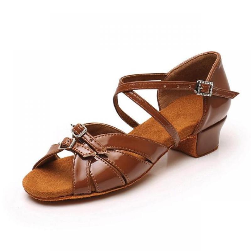Children Dance Shoes for Girls Women Ballroom Latin shoes Ladies Modern Tango Dancing Performance Shoes Salsa Sandals 3.5CM Heel