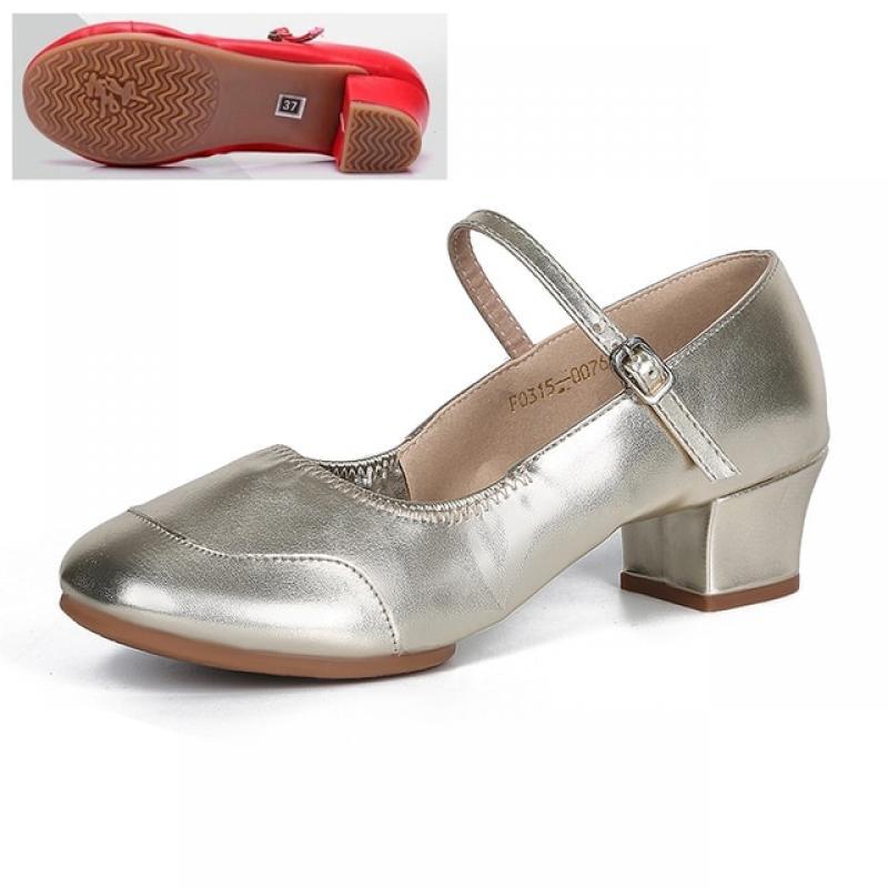 Women Tango Modern Dance Shoes Girls Salsa Latin Ballroom Dance Shoes Ladies Low Heel Soft Dancing Shoes Comfortable Red Black