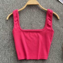 Tank Top Women Sexy Backless Y2k Top Slim Fit Bottoming Blouse Solid Crop Top Sleeveless Camis Mujer