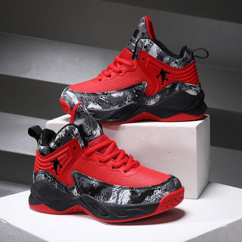 Professional Basketball Sneakers Children's Autumn Winter Casual Shoes Boys Sneakers Girls' Shoes Leather Lace Up Training Shoes