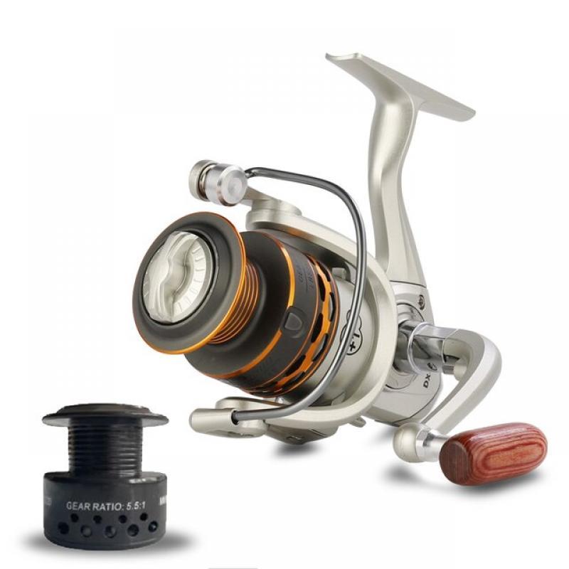 Fishing Reel Spinning 12+1BB Spinning Fishing Reel With Metal Spare Spool 5.2:1 Saltwater/Freshwater Carp Fishing Coils fishing