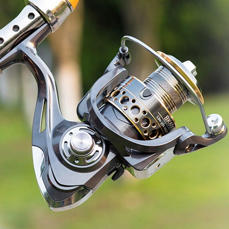 BK Spinning Fishing Reels for Saltwater Freshwater Fishing Reel Metal Spool Left/Right Interchangeable Trout Carp Spinning Reel
