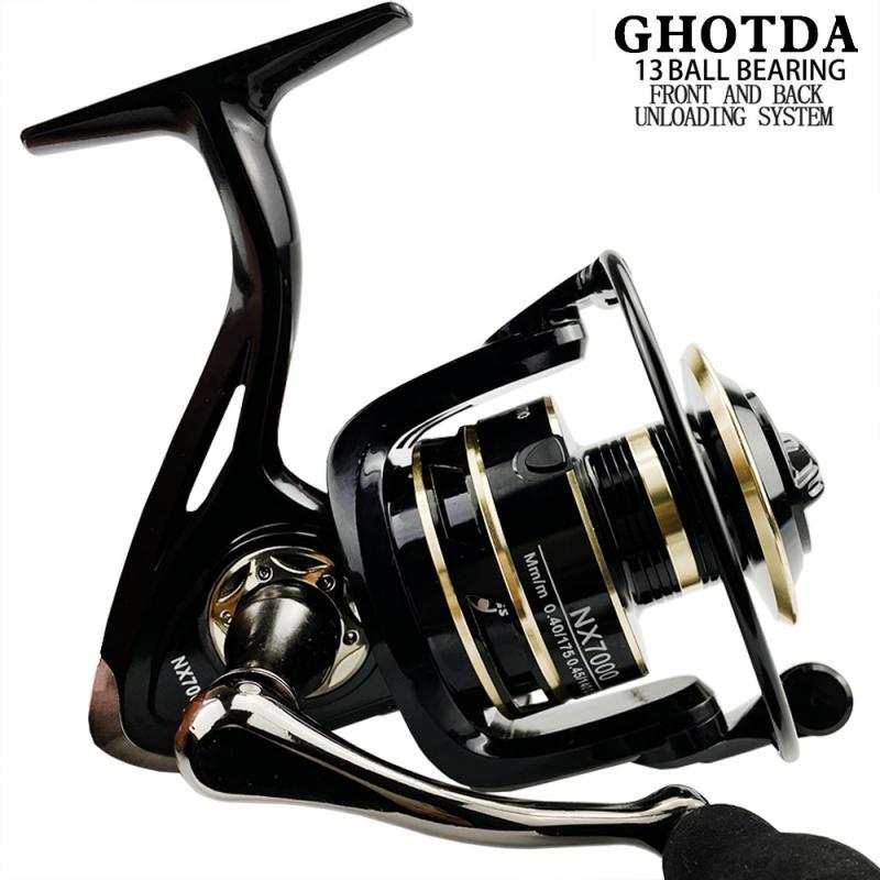 GHOTDA Fishing Reel Spinning Metal Spool Stainless Steel Ball Bearing Metal Handle Saltwater reel for fishing