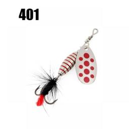 W.P.E 1pcs Spinner Lure 3.7g/5.3g/8.2g/10.5g Bait Metal Brass Spoon Hard Lure Feather Treble Hook Fake Lure Fishing Tackle Pesca