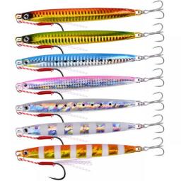 7PCS Super Slim SSZ Metal Casting Jigs 10G 20G 30G 40G Shore Drag Cast Jigging Spoon Sea Fishing Lure Artificial Bait Tackle