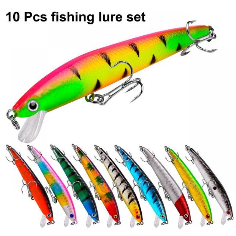 10 Pcs Fishing Lure Set Mini Fishing Hard Bait Minnow Floating Swing Crankbait Crazy Wobblers Artificial Bionic Crank Lures