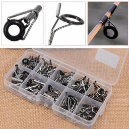 80pcs/box Mixed Sizes Fishing Pole Repair Kit Fishing Rod Guide Tip Line Rings Eyes Set  Fishing Tackle Box 1.5mm-3mm 8 Sizes